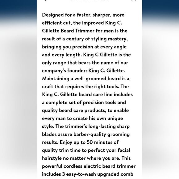 King C Gilette Cordless Beard Trimmer w/Attachments - Picture 10 of 13